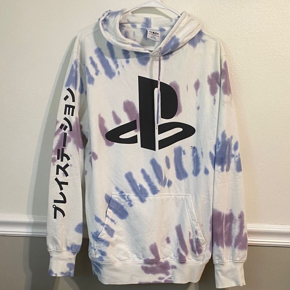 Sony Tie-Dye Hoodie - Purple and White